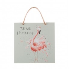 Wrendale Wooden Plaque-Flamingo Wrendale Wooden Plaque-Flamingo