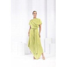 Kevan Jon Satin Crepe Mila Pleat Dress