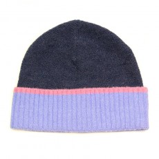 Pom Indigo & Lilac/Pink Trim Beanie Pom Indigo & Lilac/Pink Trim Beanie
