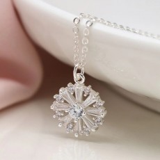 Pom Silver Plated Multi Point Necklace With Crystals Pom Silver Plated Multi Point Necklace With Crystals
