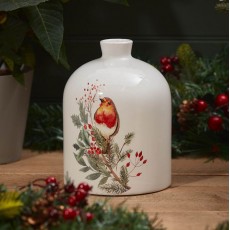 Christmas Robin Vase White Ceramic Christmas Robin Vase White Ceramic