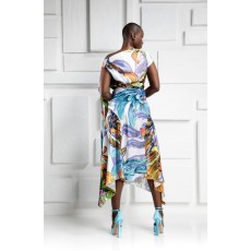 Kevan Jon Didi Drape Dress Lily Satin Kevan Jon Didi Drape Dress Lily Satin