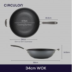 Circulon ScratchDefense A1 Series Open Stirfry with Helper Handle 34cm Circulon ScratchDefense A1 Series Open Stirfry with Helper Handle 34cm