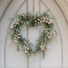Floralsilk Sparkle Berry Heart Wreath Floralsilk Sparkle Berry Heart Wreath