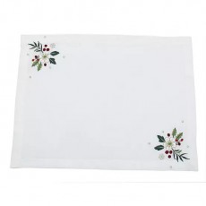 Peggy Wilkins Textiles Christmas Roses Placemat Cream/Multi Peggy Wilkins Textiles Christmas Roses Placemat Cream/Multi