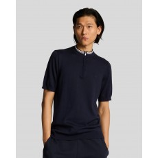 Lyle & Scott Tipped Mock Neck Short Sleeve Jumper Lyle & Scott Tipped Mock Neck Short Sleeve Jumper