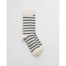 Gant Stripe and Solid Ankle Socks 2 Pair Gant Stripe and Solid Ankle Socks 2 Pair