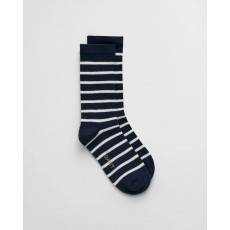 Gant Stripe and Solid Ankle Socks 2 Pair Gant Stripe and Solid Ankle Socks 2 Pair