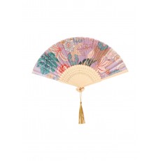 Powder Lavender Paisley Satin Hand Fan Powder Lavender Paisley Satin Hand Fan
