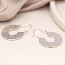 POM Silver Plated Hammered C-Hoop Earrings POM Silver Plated Hammered C-Hoop Earrings