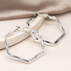 POM Worn Silver Plated Hexagon Earrings POM Worn Silver Plated Hexagon Earrings