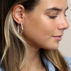 POM Worn Silver Plated Hexagon Earrings POM Worn Silver Plated Hexagon Earrings