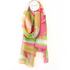 POM Warm Pink/Brights Abstract Print Repreve Scarf POM Warm Pink/Brights Abstract Print Repreve Scarf