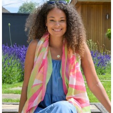 POM Warm Pink/Brights Abstract Print Repreve Scarf POM Warm Pink/Brights Abstract Print Repreve Scarf