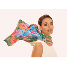 Powder Folky Floral Cotton Scarf Cornflower Powder Folky Floral Cotton Scarf Cornflower