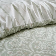 Bianca Scallop Bedding Set Floral Green Bianca Scallop Bedding Set Floral Green