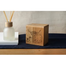Highland Cow Oak Money Box Highland Cow Oak Money Box