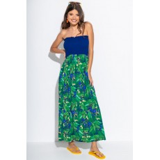 Pour Moi Strapless Shirred Bodice Maxi Beach Dress Pour Moi Strapless Shirred Bodice Maxi Beach Dress