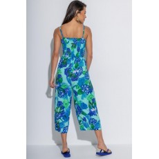 Pour Moi Strapless Shirred Bodice Crop Leg Beach Jumpsuit Pour Moi Strapless Shirred Bodice Crop Leg Beach Jumpsuit