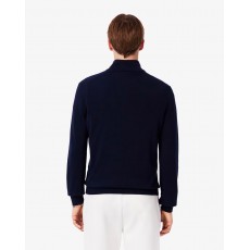 Lacoste Zipped High Neck Cotton Sweater Lacoste Zipped High Neck Cotton Sweater