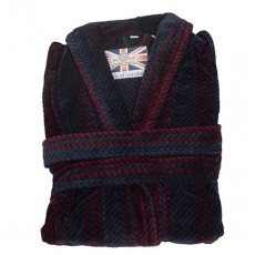 Arbroath Navy Rust Pattern Double Cuff Dressing Gown Arbroath Navy Rust Pattern Double Cuff Dressing Gown