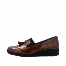 Rieker New York Tassle Low Wedge Heel Shoe Rieker New York Tassle Low Wedge Heel Shoe