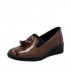 Rieker New York Tassle Low Wedge Heel Shoe Rieker New York Tassle Low Wedge Heel Shoe