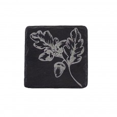 Single Slate Coaster-Autumn Acorns Single Slate Coaster-Autumn Acorns
