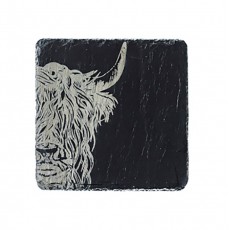 Single Slate Coaster-Highland Cow Single Slate Coaster-Highland Cow