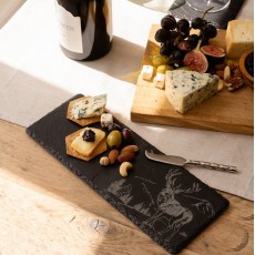 Single Mini Slate Cheese Board & Knife Set-Scenic Stag Single Mini Slate Cheese Board & Knife Set-Scenic Stag