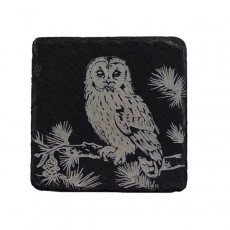 Single Slate Coaster-Tawny Owl Single Slate Coaster-Tawny Owl