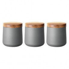 Grey Storage Canisters Set 3 Grey Storage Canisters Set 3