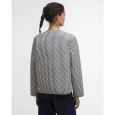Barbour Cashel Check Collarless Quilted Jacket