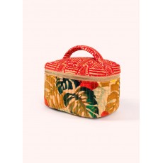 Quilted Velvet Vanity Case Exotic Leaves Quilted Velvet Vanity Case Exotic Leaves