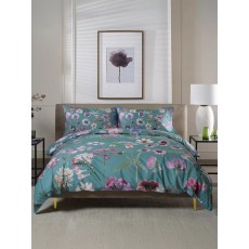 Botanical Flower Green Duvet Set Botanical Flower Green Duvet Set