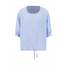 Fynch Hatton Ruffel Bind Linen Chambray Blouse Fynch Hatton Ruffel Bind Linen Chambray Blouse