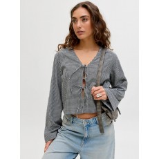 JJXX Zoe Seersucker LS Tie Shirt JJXX Zoe Seersucker LS Tie Shirt