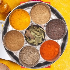 Indian Spice Tin-9 Spices with silk Wrap Indian Spice Tin-9 Spices with silk Wrap
