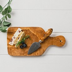 Olive Wood Cheese Board And Knife Set Olive Wood Cheese Board And Knife Set
