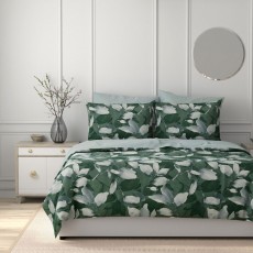 Dreamworld Inky Leaves Green Duvet Set Dreamworld Inky Leaves Green Duvet Set