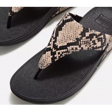 FitFlop Lulu Snake Toe-Post Sandals