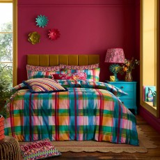 Wanderweave Ikat Check Duvet Set Bright Wanderweave Ikat Check Duvet Set Bright