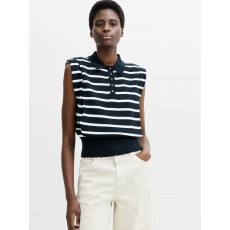 French Connection Kea Stripe Collared Vest French Connection Kea Stripe Collared Vest