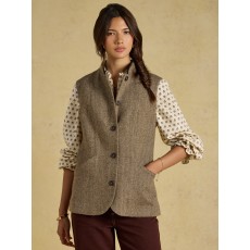 Joules Nehru Tweed Fitted Gilet Brown Joules Nehru Tweed Fitted Gilet Brown