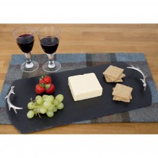 Just Slate Serving Tray Antler Handles Boxed Lrg Just Slate Serving Tray Antler Handles Boxed Lrg
