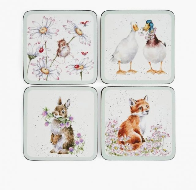 Wrendale Square Coaster Set of 4 Wild Flower