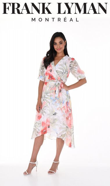 Frank Lyman White Orange Dress
