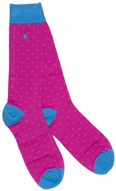 Swole Panda Spotted Blue Socks  7-11