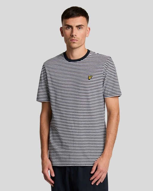 Lyle & Scott Linen Blend Breton Stripe T-Shirt