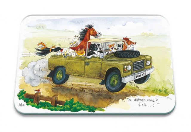 Tuftop Alisons Animals 4x4 Glass Board